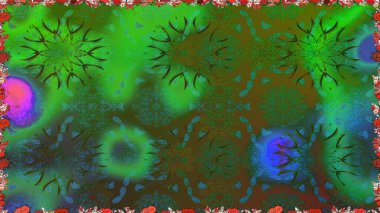 Raster dikişsiz çiçek deseni. Vadinin yeşil renkli çiçekleri.