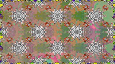 Kusursuz bir arka plan modeli. Raster hisseleri. Suluboya, elle çizilmiş. Tarafsız çiçekler.