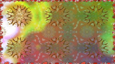 Güzel kumaş deseni. Raster illüstrasyonunda kusursuz çiçek deseni. Kahverengi renklerde. Raster illüstrasyonu.