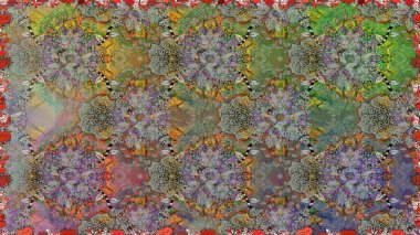 Raster illüstrasyonu. Gri renkli çiçekler. Kusursuz çiçek deseni duvar kağıdı için kullanılabilir.