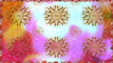 Düz Çiçek Elementleri Tasarımı. Kusursuz Chichi kumaş deseni. Çiçek deseni. Renkli Bahar Temalı Kusursuz Arkaplan. Raster illüstrasyonu.