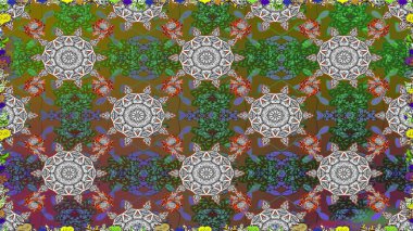 Kahverengi renkli çiçekler. Bahar mevsimi. Nazik romantik baskı. Raster dikişsiz şirin çiçek deseni. Tatil havası..