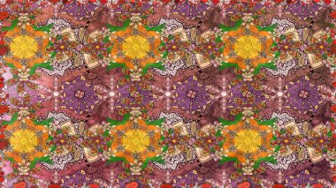 Sevimli çiçek raster deseni. Kahverengi renkli çiçekler. Kusursuz Renksiz Bahar Temalı Kusursuz Arkaplan. Düz Çiçek Elementleri Tasarımı.