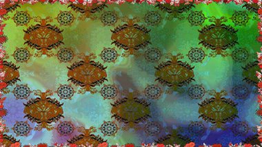 Yeşil renkli çiçekler. Çiçekli karalama şeklinde Raster çiçek deseni. Yumuşak, bahar çiçekli arka plan.