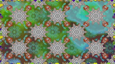 Çiçeksiz desenlerin resmi. Vadinin yeşil renkli çiçekleri.