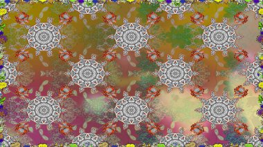 Raster resim. Ultrafashionable kumaş deseni. Organik motifi arka plan. Seamless modeli.