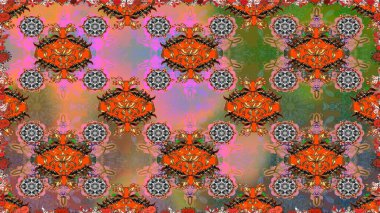 Kahverengi renkli çiçekler. Çiçeksiz desenli arka plan, darbeler, sıçramalar, yaz çiçekleri. Raster illüstrasyonu.