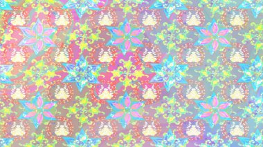 Çiçeksel çizim kalıbının yansıması. Tarafsız renklerde vadinin çiçekleri.