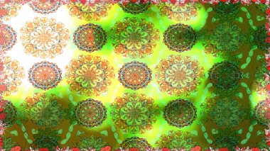 Moda baskıları için zarif bir şablon. Parlak renkli çiçekleri ve yeşil renkli yaprakları olan kusursuz çiçek desenleri. Modern çiçek arkaplanı. Halk stili.