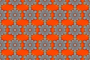 Vadinin çiçekleri gri, kahverengi ve turuncu renklerde. Suluboya, elle çizilmiş. Raster - stok. Kusursuz arkaplan deseni.