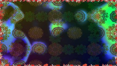 Raster illüstrasyonu. Gri renklere karalamalar çizen kusursuz çiçek deseni.