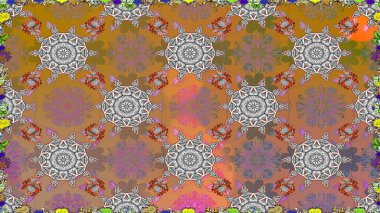 Raster resim. Çiçek desenli çiçek ve yaprakları ile. Sevimli küçük çiçek desenle.