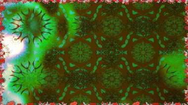 Raster. Yeşil renkli güzel çiçeklerle kusursuz desen, suluboya çiçek deseni, duvar kağıdı, kart ya da kumaş için fayanslı..