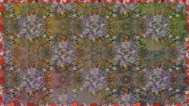 Raster desen. Fantezi kumaş deseni. Çiçekler, suluboya ile sorunsuz çiçek desenli.