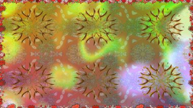 Tarafsız renklerde etnik çiçeklerle kusursuz bir desen. Raster Çiçek İllüstrasyonu güzel tekstil..