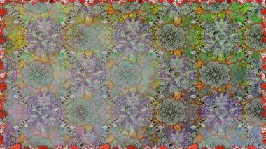 Kabile sanatı boho baskısı, klasik çiçek arkaplanı. Soyut etnik raster kusursuz desen. Arkaplan dokusu, duvar kağıdı, gri renkli çiçek teması.