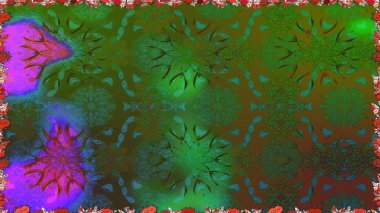 Etnik Mandala havlusu. Kusursuz süs izi. Raster Henna tarzı. Tebrik kartı geçmişi, boyama kitabı, arkaplan ve tekstil için kullanılabilir. Sınır Hindistan çiçek desenli paisley patentli.