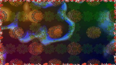 Raster - stok. Kahverengi çiçekli pürüzsüz desen, suluboya çiçek deseni, sevimli çiçek, duvar kağıdı, kart veya kumaş için fayanslı.