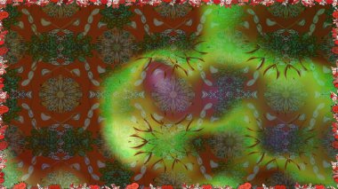 Çiçekli zambaklar kusursuz bir arka plan. Çiçek tasarımı için inanılmaz bir kolaj cenneti tarzı. Parlak çiçekli kolaj çiçekleri kahverengi.