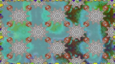 Mavi renkli çiçekler. Hediye ambalaj kağıdı, tebrik kartları, posterler ve pankart tasarımı. Raster düz çiçekleri pürüzsüz desen.