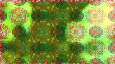 Raster Güzel kumaş deseni. Raster suluboya deseni, narin çiçekler, yeşil çiçekler, tebrik kartı şablonu..