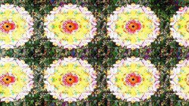 Zarif, parlak ve yeşil çiçek desenli bir taslak. Sabıka baskıları, bebek kıyafetleri, duvar kâğıtları, paket kutuları vb..