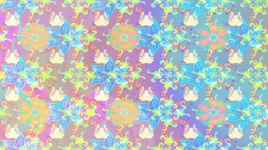 Bahar çiçekli, dikişsiz, sevimli çiçek deseni. Güzel kumaş deseni. Raster illüstrasyonu.