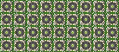 Yeşil, bej ve gri renklerde altın tekrarlayan elementlerle soyut arkaplan. Kusursuz oryantal klasik altın desen.