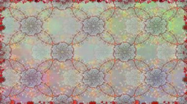 Renkli unsurlarla hareketli arka plan görüntüleri. Çiçekler. Eski model. Bayrak tarzı. Video kaydı. Şablon. Döngü. Kusursuz..