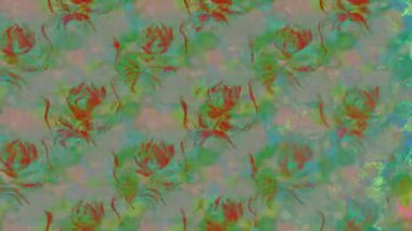 Renkli unsurlarla hareketli arka plan görüntüleri. Çiçekler. Eski model. Bayrak tarzı. Video kaydı. Şablon. Döngü. Kusursuz..