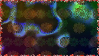 Kahverengi renkli Asya tekstili. Kusursuz çiçek deseni. Raster illüstrasyonu.