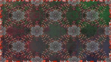 Küçük çiçekli kusursuz yay deseni. Suluboya stilinde gri renkte. Raster illüstrasyonu.