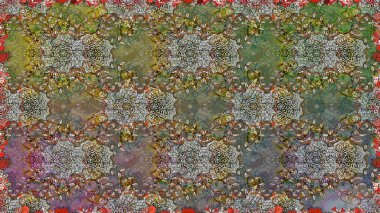 Ağaç dallı bahar çiçekleri ile desen, çiçek silueti ile gri renkler. Raster deseni.