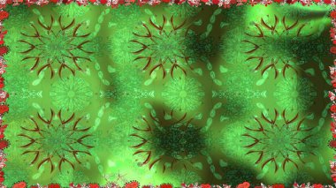 Raster illüstrasyonu. Yeşil renklerde. Yeşil renkte yeşil papatya deseni.