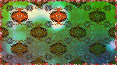 Kızılderili desenli desenli desenli şal deseni. Raster Henna dövme stili. Etnik Mandala süsü. Tekstil, tebrik kartı, boyama kitabı, telefon kılıfı baskısı için kullanılabilir.