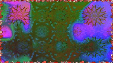 Yeşil renkte şirin çiçekler. Raster illüstrasyonu. Küçük çiçekli basit, dikişsiz desen. Moda baskısı, albüm, ambalaj kağıdı, duvar kağıdı için zarif dekoratif süslemeler..