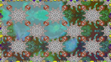 Mavi renkli çiçekler. Çiçekli kusursuz retro desen. Renkli Yaz Temalı Kusursuz Arkaplan. Düz Çiçek Elementleri Tasarımı.