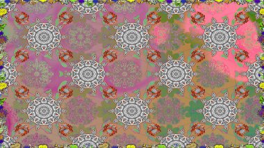 Kusursuz bir mahsul. Raster Şirin kumaş deseni. Düz Çiçek Elementleri Tasarımı. Renkli Bahar Teması Kusursuz Arkaplan.