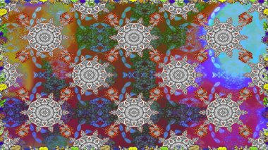 Raster desen. Fantezi kumaş deseni. Çiçekler, suluboya ile sorunsuz çiçek desenli.