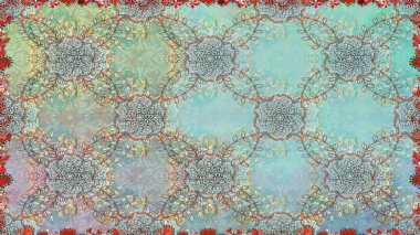 Çiçek arkaplan. Raster illüstrasyonu. Tarafsız renklerde şirin tekstil tarzında. Çiçek duvar kâğıdı. Renkli, pürüzsüz desen.