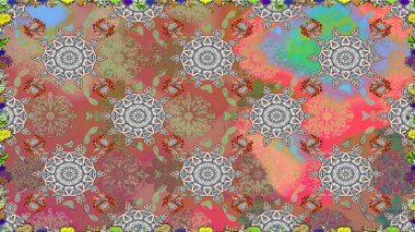 Çiçekle kusursuz desen. Düz Çiçek Elementleri Tasarımı. Renkli Bahar Temalı Kusursuz Arkaplan. Gri renkli çiçekler.