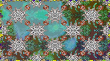 Mavi renkli çiçekler. Çiçekli kusursuz retro desen. Renkli Yaz Temalı Kusursuz Arkaplan. Düz Çiçek Elementleri Tasarımı.