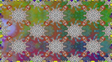 Raster illüstrasyonu. Moda baskısı. Eski model. Suluboya kusursuz desen. Çiçeğin suluboya çizimlerinin mükemmel deseni. Dekorasyon ve tasarım için güzel desen.