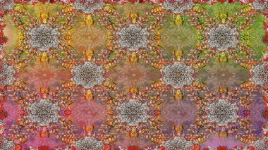 Soyut etnik raster kusursuz desen. Arkaplan dokusu, duvar kağıdı, kahverengi renkli çiçek teması. Kabile sanatı boho baskısı, klasik çiçek arkaplanı.