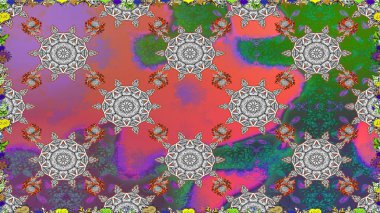 Gri renkli çiçekler. Raster illüstrasyonunda kusursuz çiçek deseni.