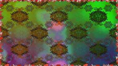 Sevimli küçük çiçek desenle. Raster resim. Çiçek desenli çiçek ve yaprakları ile.