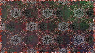 Raster dikişsiz Güzel kumaş deseni. Düz Çiçek Elemanları Tasarım. Çiçek deseni. Renkli Bahar Teması kesintisiz desen Arka Plan.