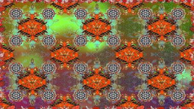 Karalama çiçeği. Renkli Bahar Temalı Kusursuz Arkaplan. Zentangle soyut çiçekleri. Düz Çiçek Elementleri Tasarımı. Güzel kumaş deseni. Raster illüstrasyonu.