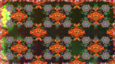 Raster illüstrasyonu. Kahverengi renkli çiçekler. Çiçeksiz desenli arka plan, vuruşlar, sıçramalar, yaz çiçekleri..