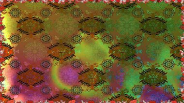 Düz Çiçek Elementleri Tasarımı. Renkli Bahar Temalı Kusursuz Arkaplan. Çiçeksel fantezi tasarımı. Parlak bir arka planda..